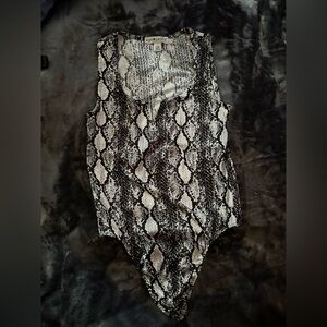 Women’s eye candy snake skin (cotton) bodysuit size Large